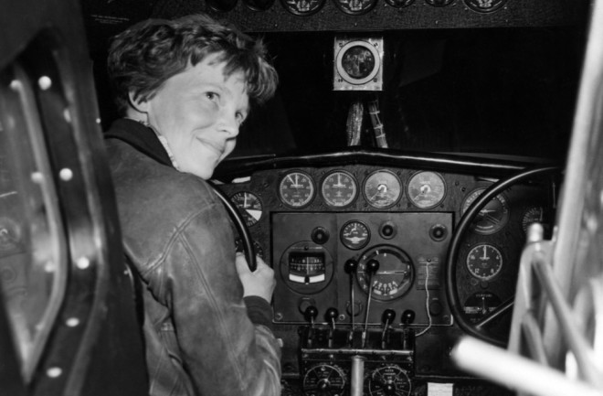 Amelia Earhart in her Lockheed 10-E Electra, ca. 1937. 