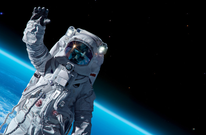 Astronaut in outer space ISS