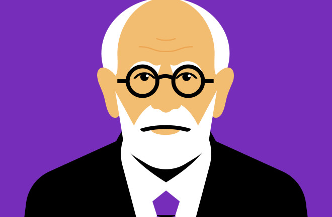 Depiction of Psychologist Sigmund Freud