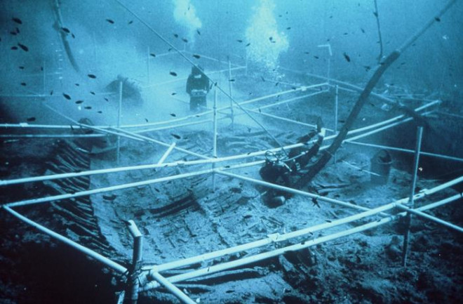 Kyrenia Ship Hull during underwater excavation