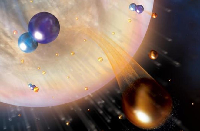 Artist representation of Venus losing hydrogen from its atmosphere 