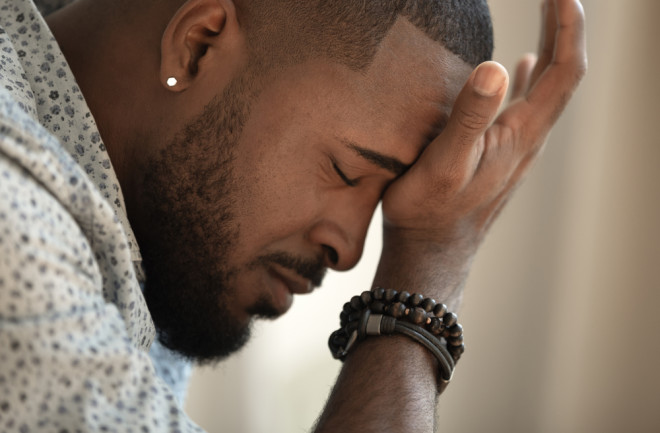 man stressed out