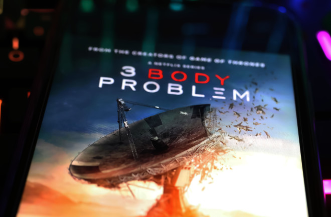 Closeup of Cixin Liu the 3 Body Problem Netflix series