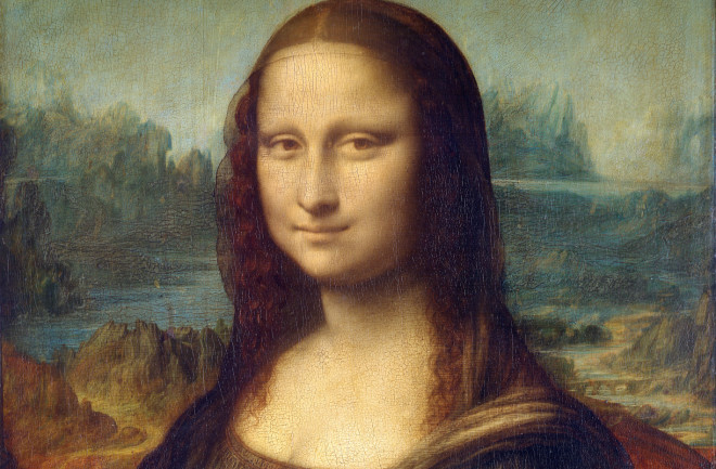 Oil painting portrait of Mona Lisa painted by Leonardo da Vinci between 1503 and 1506.