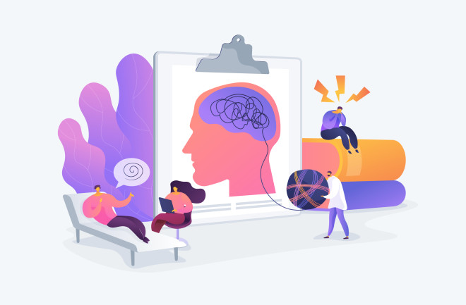 Vector image of psychology practices