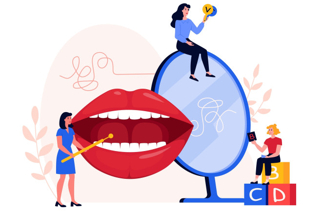 Speech therapy concept