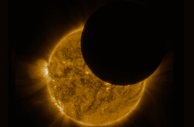 GOES East View of Partial Solar Eclipse