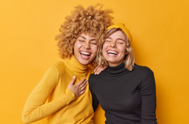 Friends experiencing sympathetic joy