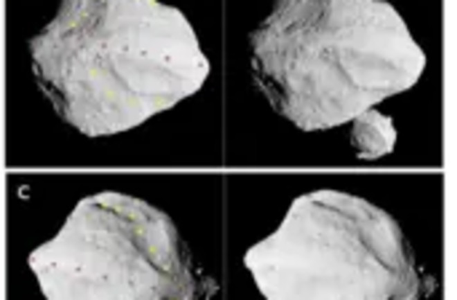 Close-up images of asteroid Dinkinesh and its satellite Selam, taken by NASA Lucy Spacecraft