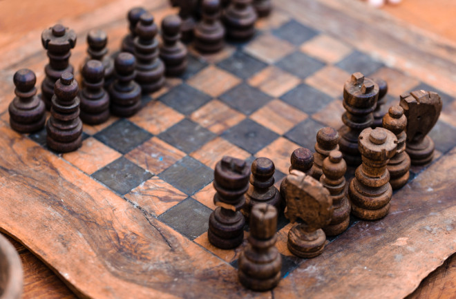 A very old chess board