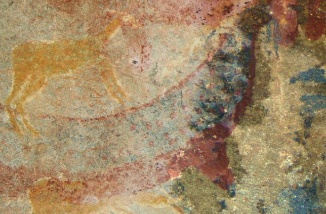 Winged serpent painting of the dicynodont made by the San in the early 1800s