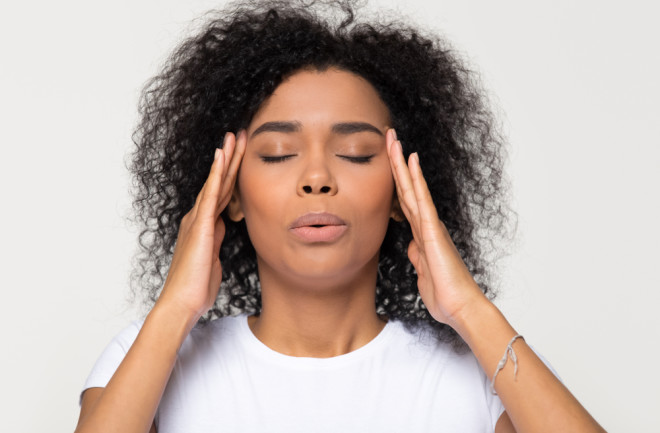 woman calming a panic attack